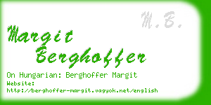 margit berghoffer business card